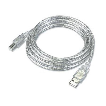ZIOTEK INC USB 2.0 Cable  A Male To B Male  Clear  10ft 131 1115